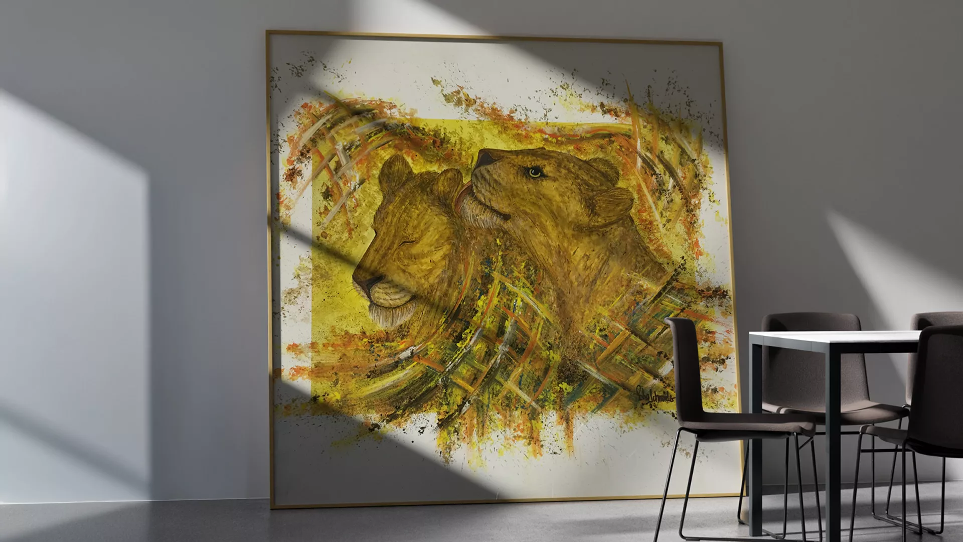 Moderne Löwen-Wandkunst von PePrint ART by Petra Schneider.